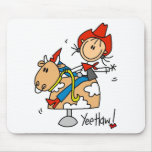 Stick Figure Cowgirl Yee Haw Tshirts and Gifts Mousepad