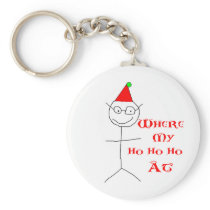 Stick Figure Dan Christmas Shirt Keychain