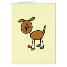 Stick Figure Dog T-shirts and Gifts Greeting Cards