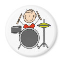 Stick Figure Drummer Magnet