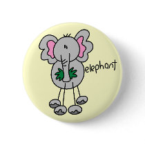 Stick Figure Elephant Tshirts and Gifts buttons