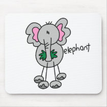 Stick Figure Elephant Tshirts and Gifts Mouse Mat