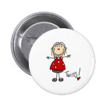 Stick Figure Expecting Twins Button
