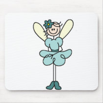 Stick Figure Fairy In Teal Mousepad