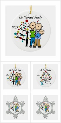 Stick Figure Family Ornaments