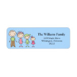 Stick Figure Family Return Address Labels