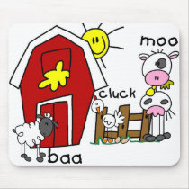 Stick Figure Farm Animals mousepads
