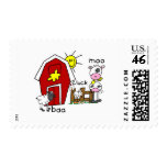 Stick Figure Farm Animals Tshirts and Gifts Postage Stamp