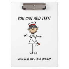 Stick Figure Female Asian Nurse Custom Clipboard