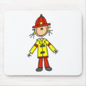 Stick Figure Firefighter Mousepad