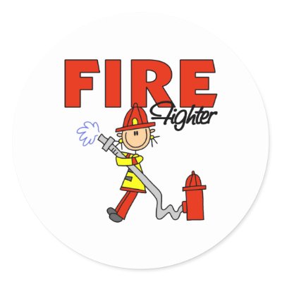 Stick Figure Firefighter Stickers by stickpeople. Stick People is proud to offer you our cute collection of cartoon stick people, including this cute 