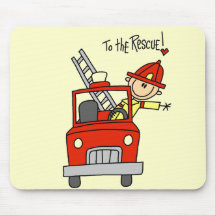 Stick Figure Firefighter to the Rescue Mousepad