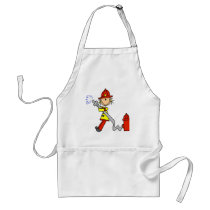 Stick Figure Firefighter with Hose Apron