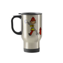 Stick Figure Firefighter with Hose Mug by stick_figures Stick Figure Firefighter with Hose Mug
