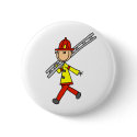 Stick Figure Firefighter with Ladder Button by stick_figures Stick Figure Firefighter with Ladder Button