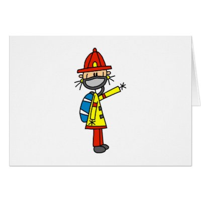A stick figure firefighter with a mask and oxygen tank on stick figure 