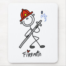 Stick Figure Fireman mousepads