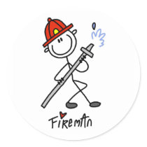 Stick Figure Fireman stickers