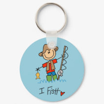 Stick Figure Fisherman keychains