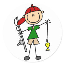 Stick Figure Fishing Sticker