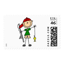 Stick Figure Fishing Tshirts and Gifts Stamps