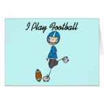 Stick Figure Football - Blue Tshirts and Gifts Greeting Cards
