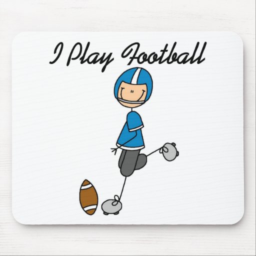 Stick Figure Football - Blue Tshirts and Gifts Mouse Pads