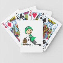 Stick Figure Football Green Bicycle Poker Deck
