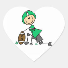 Stick Figure Football Green Sticker