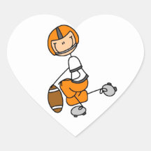 Stick Figure Football Orange Sticker