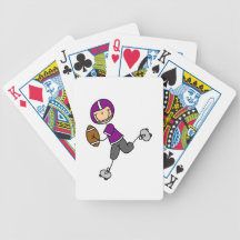 Stick Figure Football Purple Bicycle Playing Cards