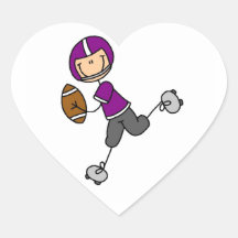 Stick Figure Football Purple Sticker