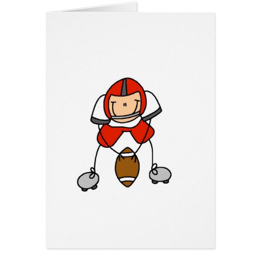 Stick Figure Football Red Greeting Card