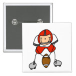 Stick Figure Football Red Pinback Button