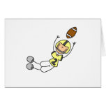 Stick Figure Football Yellow Greeting Card