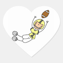 Stick Figure Football Yellow Sticker