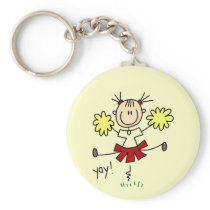 Stick Figure Girl Cheerleader Tshirts and Gifts Key Chain