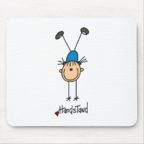 Stick Figure Girl Doing Handstands Mousepad