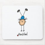 Stick Figure Girl Doing Handstands Mousepad
