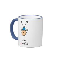 Stick Figure Girl Doing Handstands Mugs