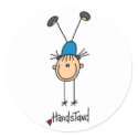 Stick Figure Girl Doing Handstands Stickers by stick_figures Stick Figure Girl Doing Handstands Stickers