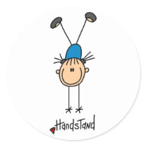 Stick Figure Girl Doing Handstands Stickers by stick_figures Stick Figure Girl Doing Handstands Stickers