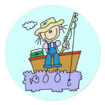 Stick Figure Girl Fishing T-shirts and Gifts stickers