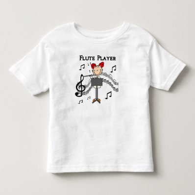 Stick Figure Girl Flute Player Tshirts and Gifts