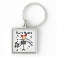 Stick Figure Girl Flute Player Tshirts and Gifts Key Chains