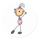 Stick Figure Girl Gymnast in Pink Stickers