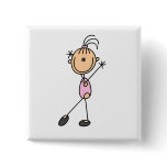 Stick Figure Girl Gymnast Tshirts and Gifts Pin