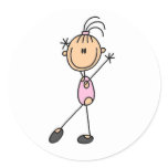 Stick Figure Girl Gymnast Tshirts and Gifts Stickers