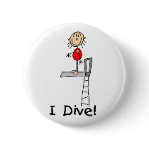 Stick Figure Girl I Dive buttons by toddlersplace Stick Figure Girl I Dive buttons