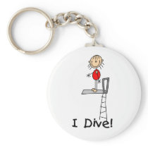 Stick Figure Girl I Dive Key Chains